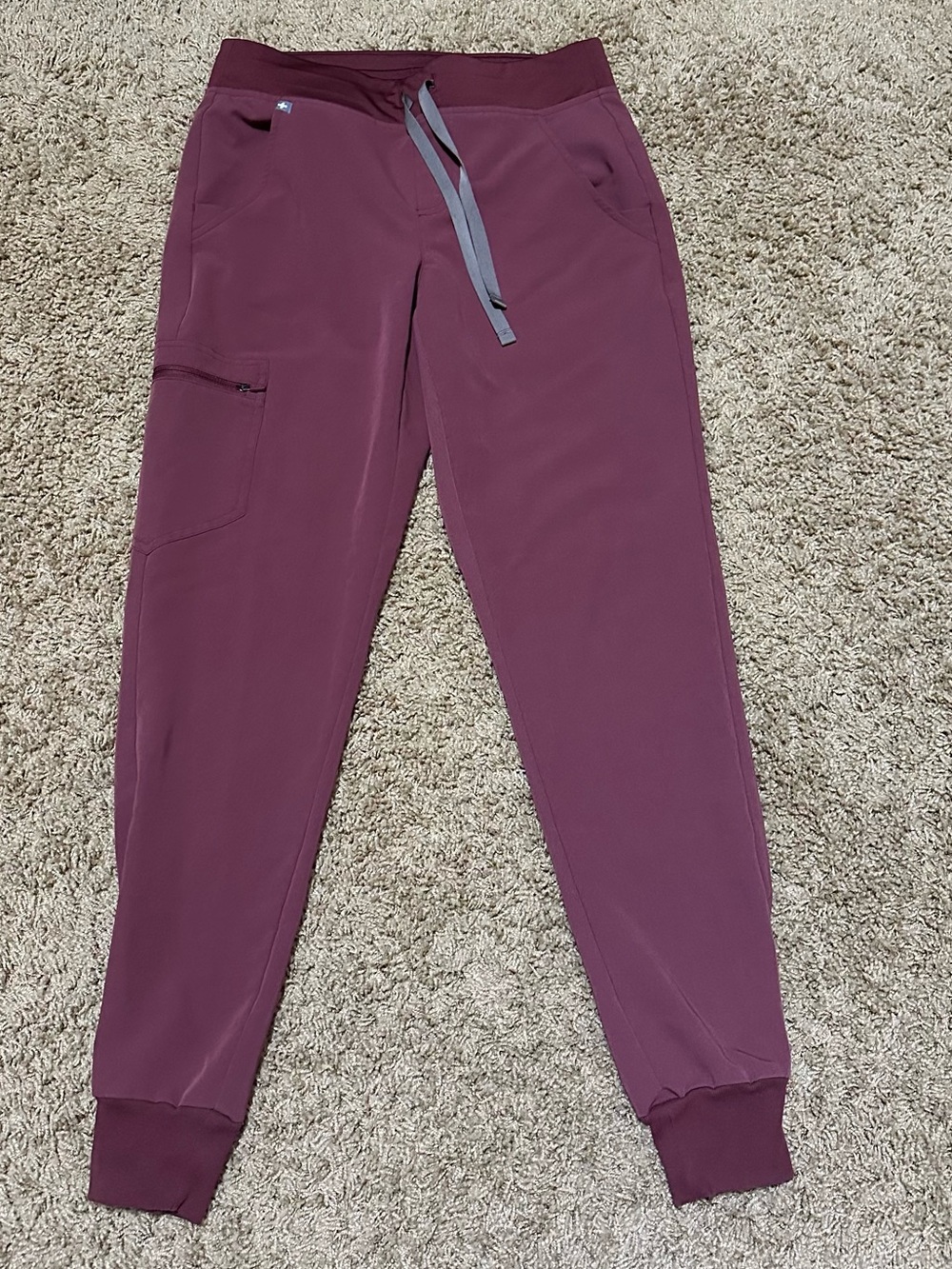 Figs Dark Cherry Zamora Pants XS